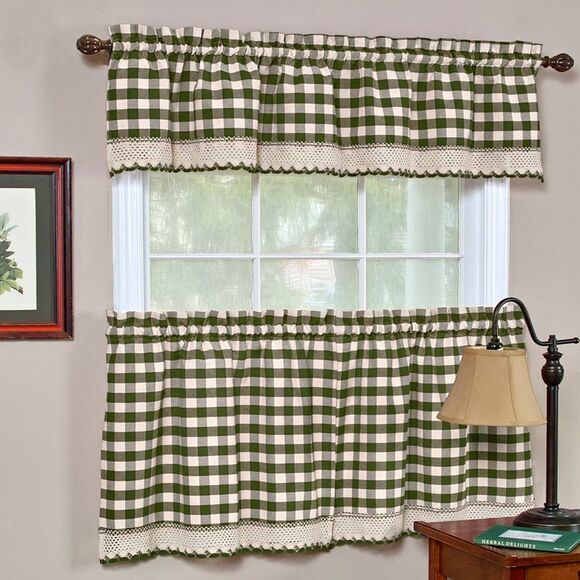 Achim Home Furnishing: Buffalo Sage Plaid Modern Window Curtain Panel : 42" x - Picture 3 of 4